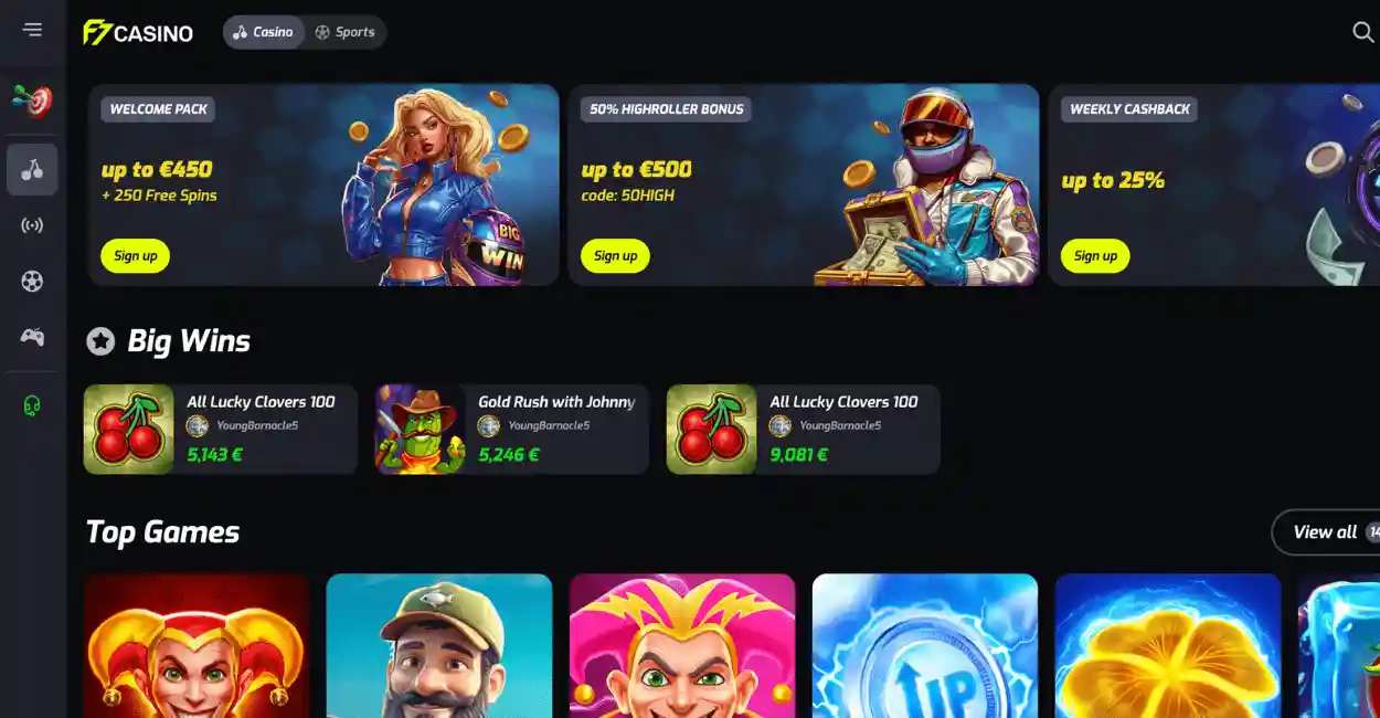 F7 Non Gamstop Casino