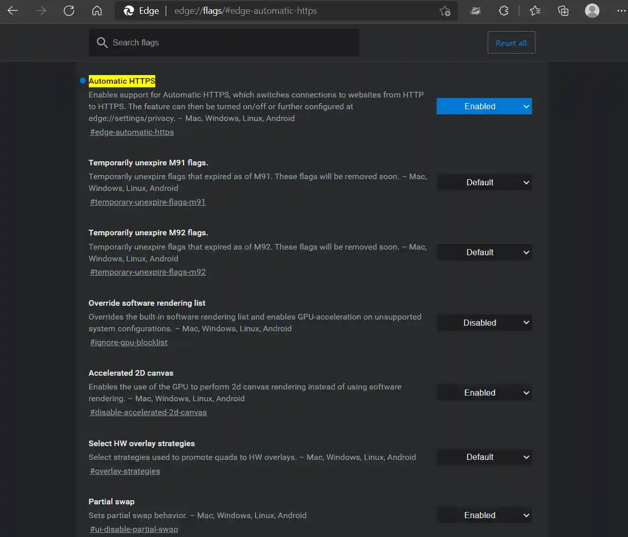 Displays written steps above for Edge