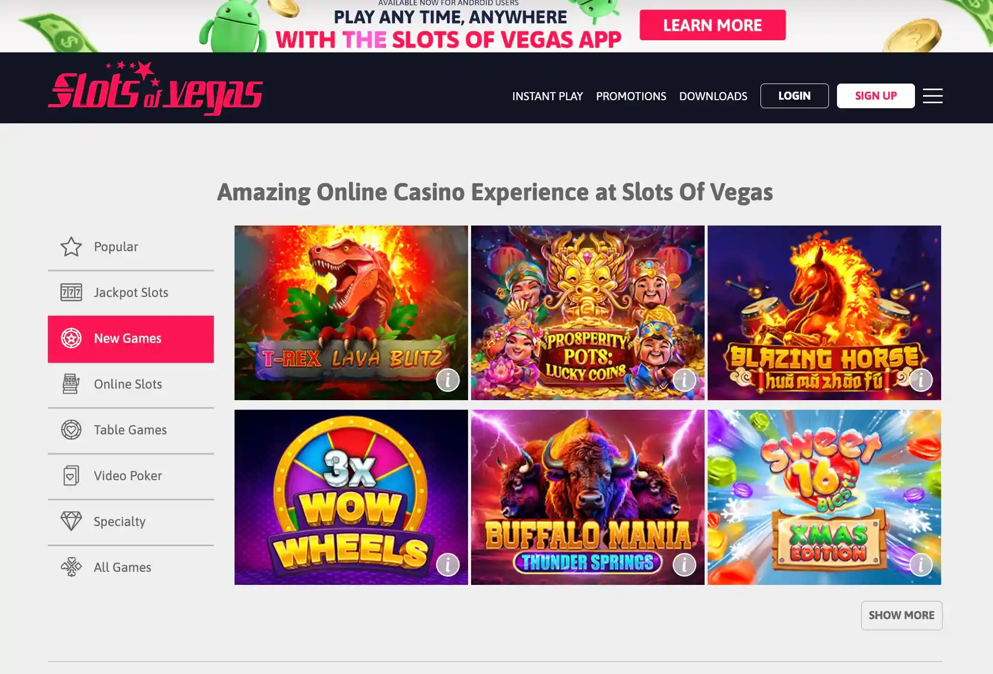 Slots of Vegas Florida Online Casino