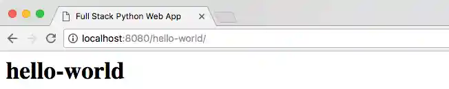 Testing at /hello-world/ returns an HTTP 200 response.
