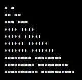 Right triangle star pattern space pattern program