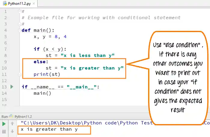 How to use else condition
