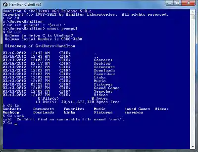 Getting started with Hamilton C shell