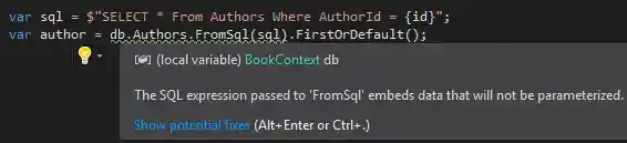 Entity Framework Core SQL Injection