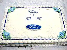Ford Multics farewell cake with f