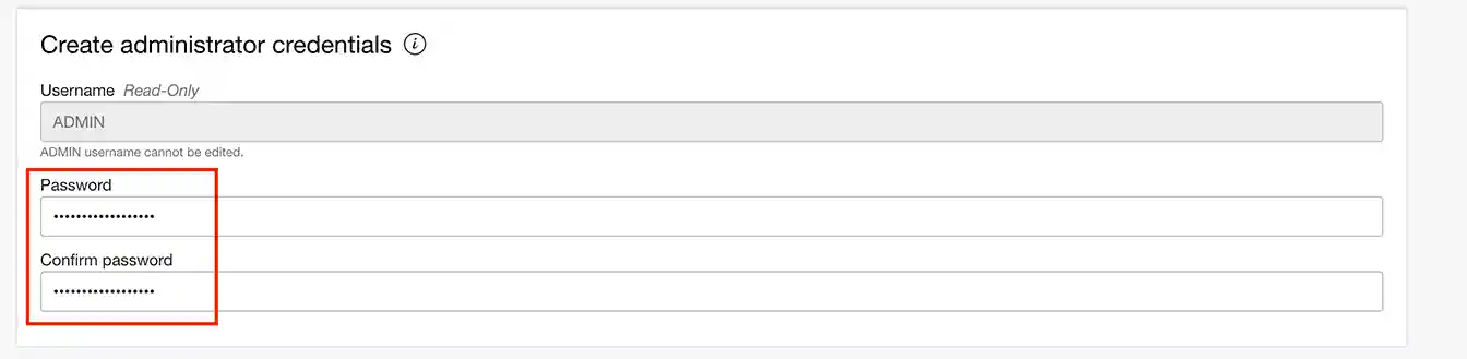 Screenshot of Oracle Autonomous Cloud database creation button