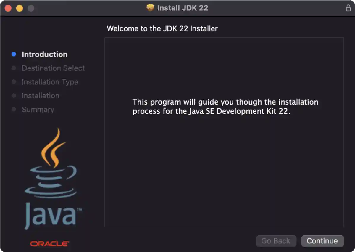 Run JDK Installer on macOS