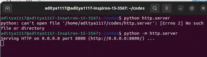 Python SimpleHTTPServer Running
