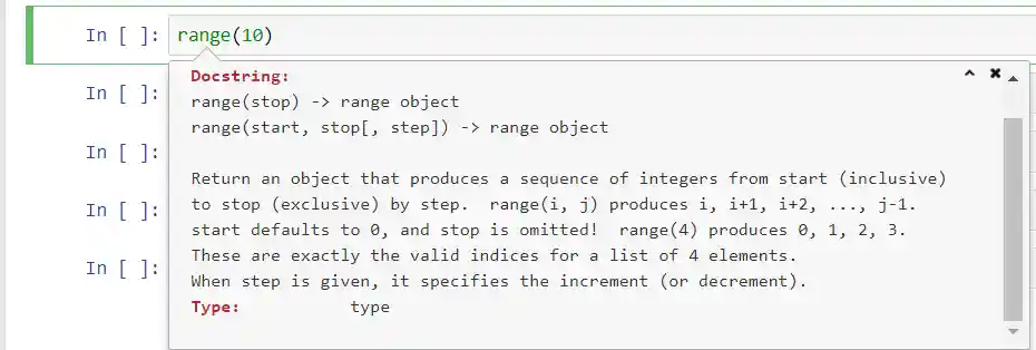 Looking up code documentation in a notebook