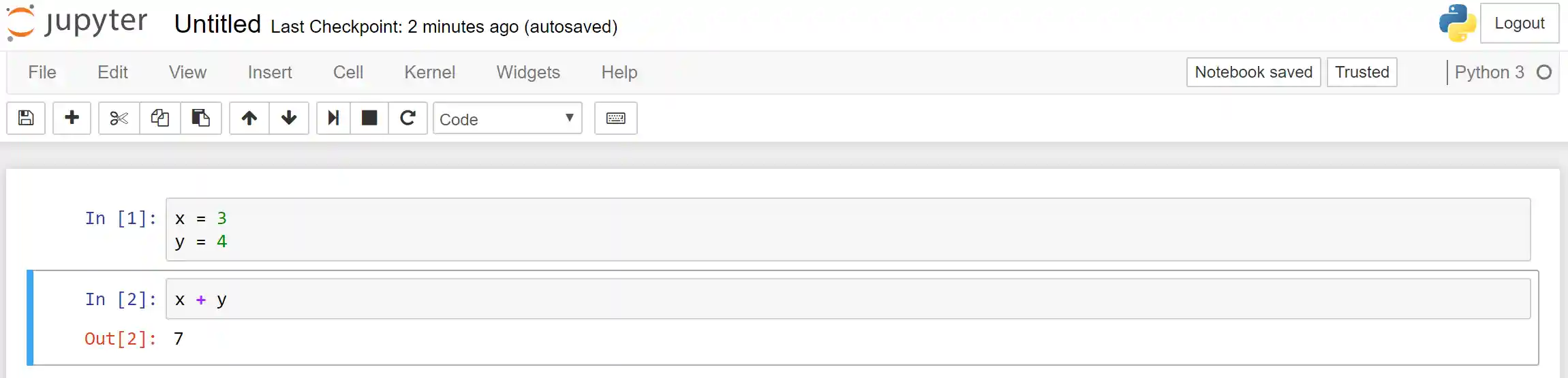 jupyter notebook example