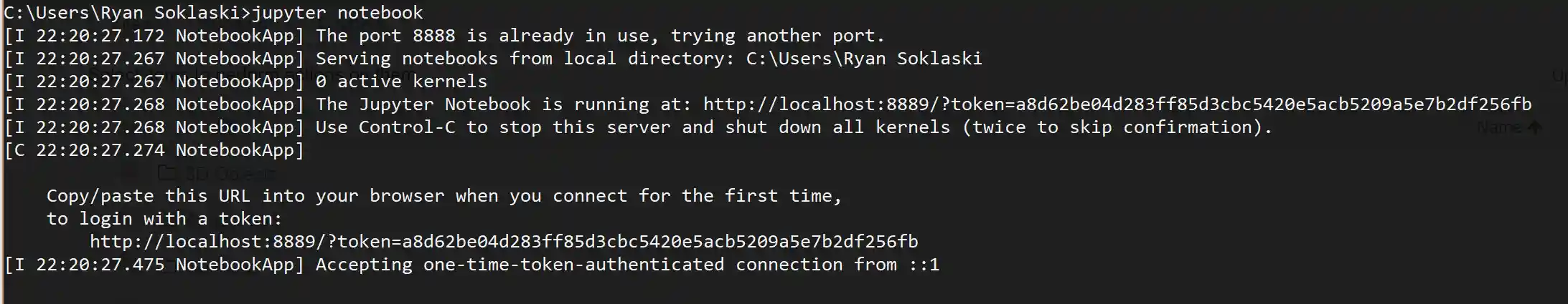Starting a jupyter notebook server on your machine