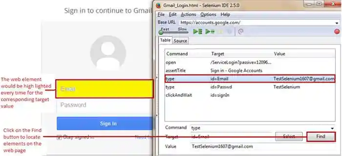 Selenium IDE test script