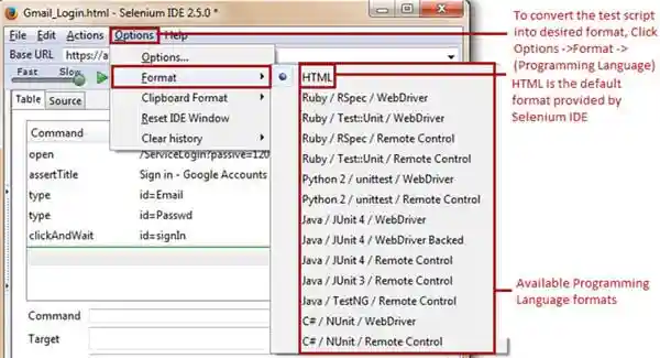 select the programming language