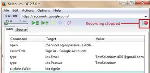 Selenium IDE script 9
