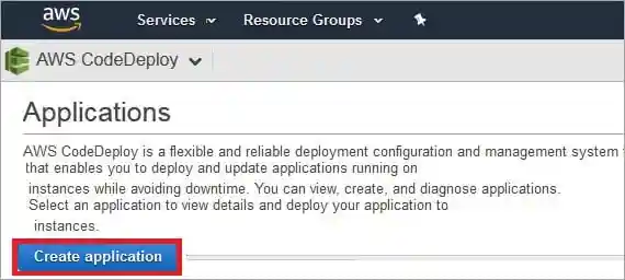Create Application button