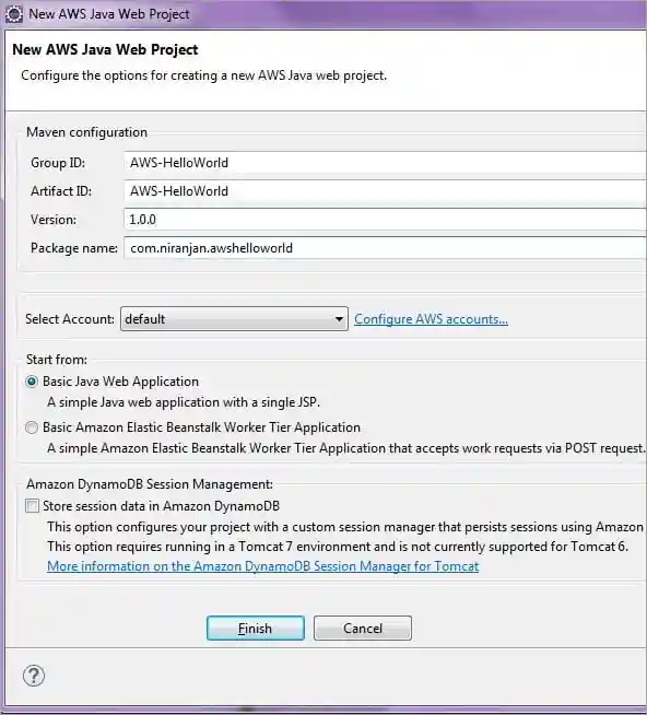 New AWS Java Web Project