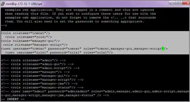 Enable the tomcat user