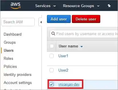 Security Credentials Tab