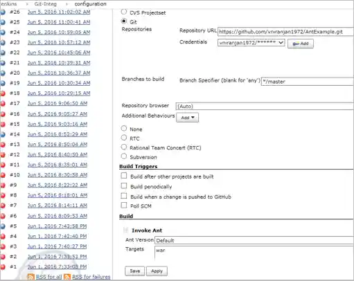 Jenkins configuration with Git