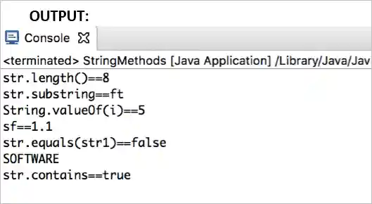 Output- Java String Methods