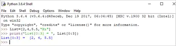 Python Data type - list example 2