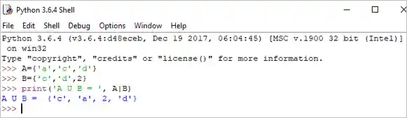 Python Data type - set example 2