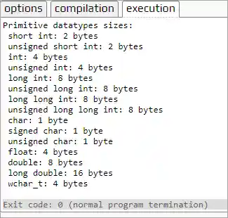 Output - Primitive datatypes