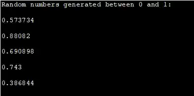 C++ random number between 0 and 1
