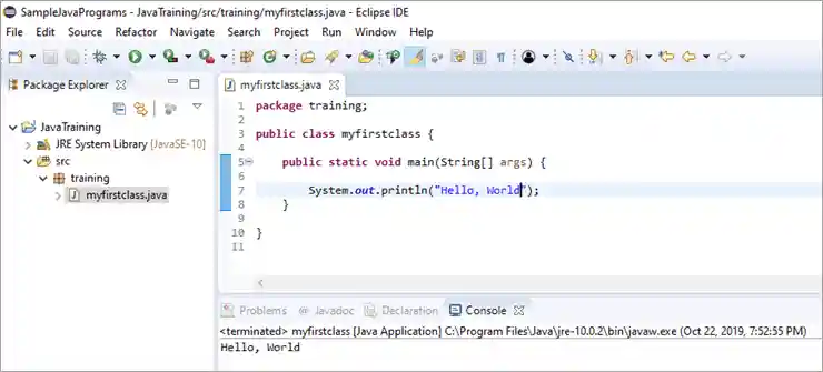 Eclipse IDE Executed