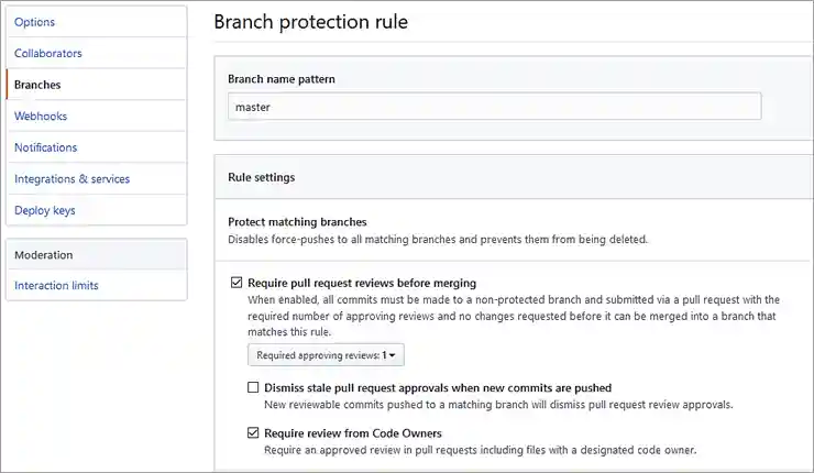 Branch Protection rules