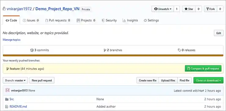 Compare & pull request