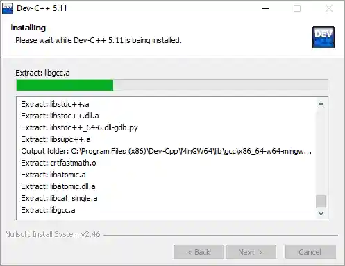 installation progress
