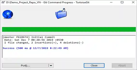 Click on the Push button