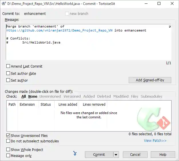 Commit to enhancement