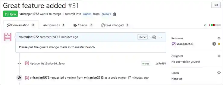 Create a Pull request