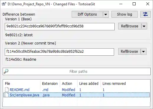 Differences are shown