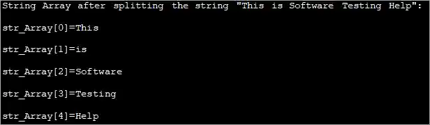 Using split operation - output