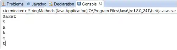 Java String to Char Array() - Output