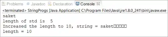 increase String size in Java