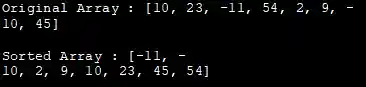 Iterative Merge Sort - Output