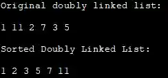Output - Doubly Linked List