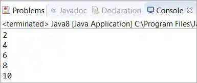iterate a Stream using the forEach method