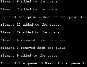 Linked List implementation of Queue in Java - output