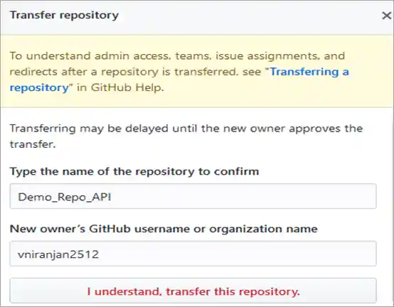Transfer repository