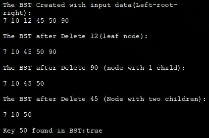 BST Implementation - Output