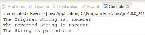 check whether the String is palindrome or not (Using StringBuffer)?