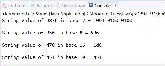Scenario 1 - toString method
