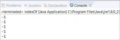 Scenario where index always returns -1