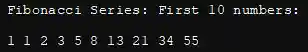 Fibonacci Series - output