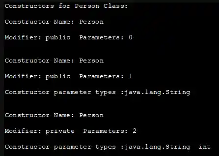 Reflection - constructor class